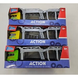 Turbo Wheels Action Car Carrier Toy Truck Lot‎ of 3 Yellow Green Transporters